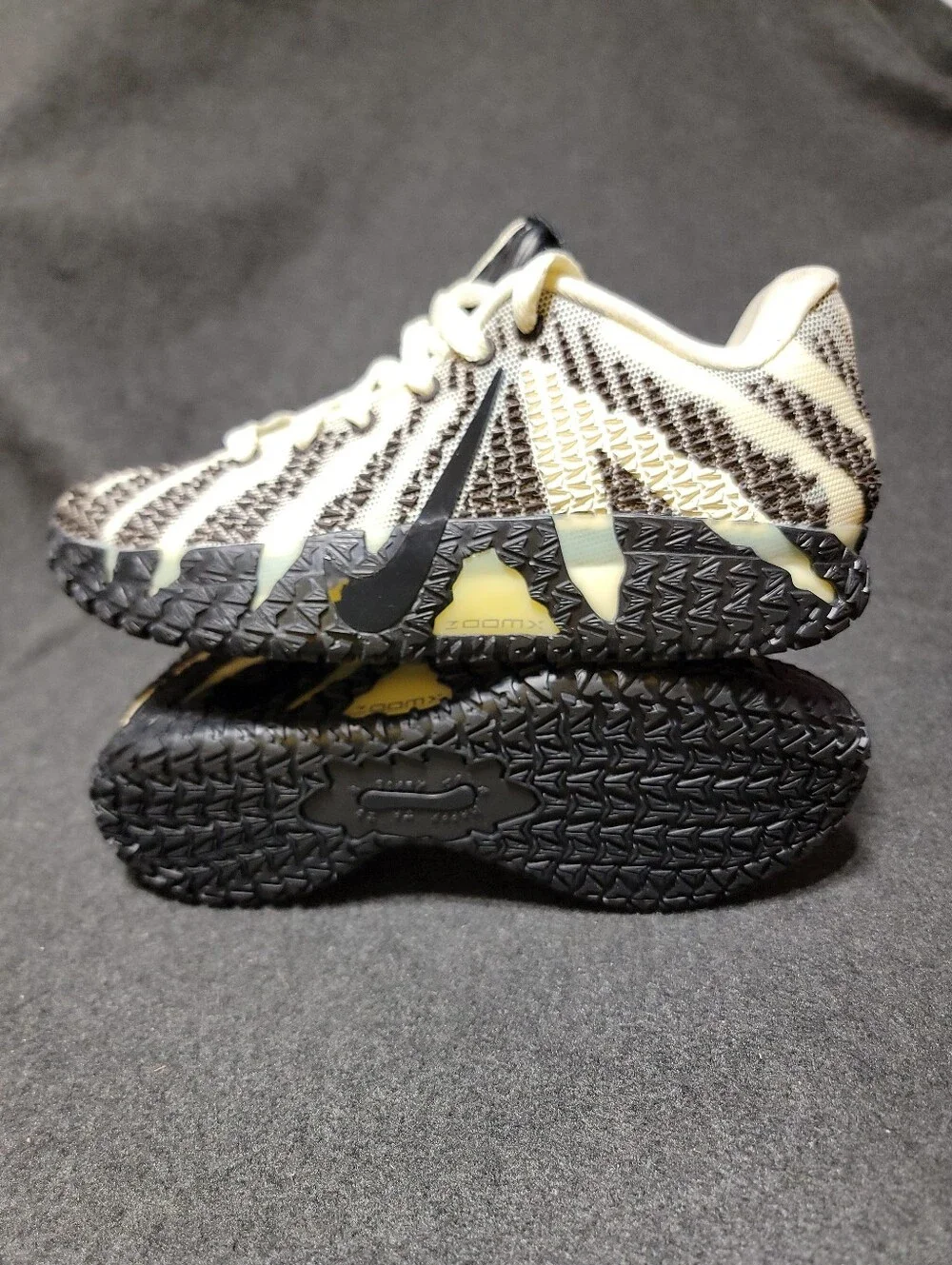 Nike Ja 3 Kids Black and Cream Athletic Sneakers with Yellow Accents